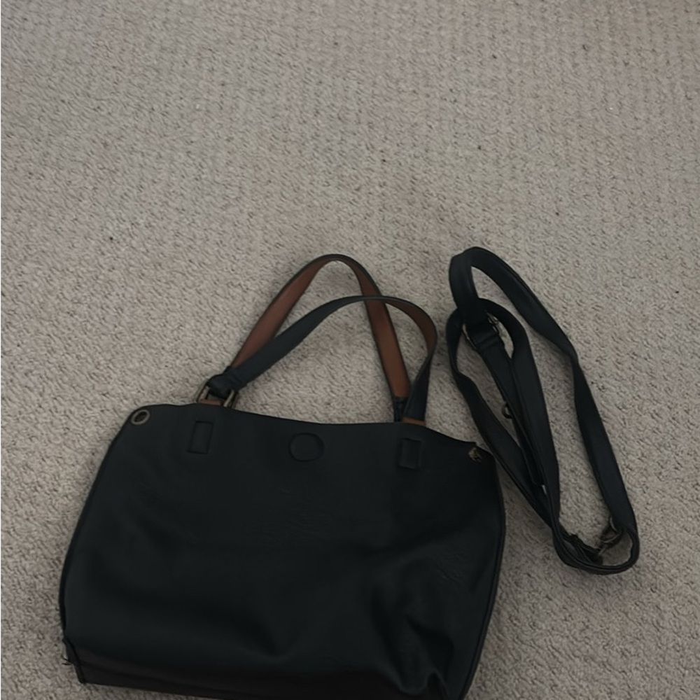 Elegant Black Leather Tote Bag